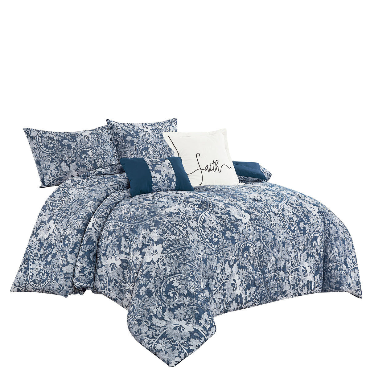 5-Piece Botanical Jacquard Comforter Set