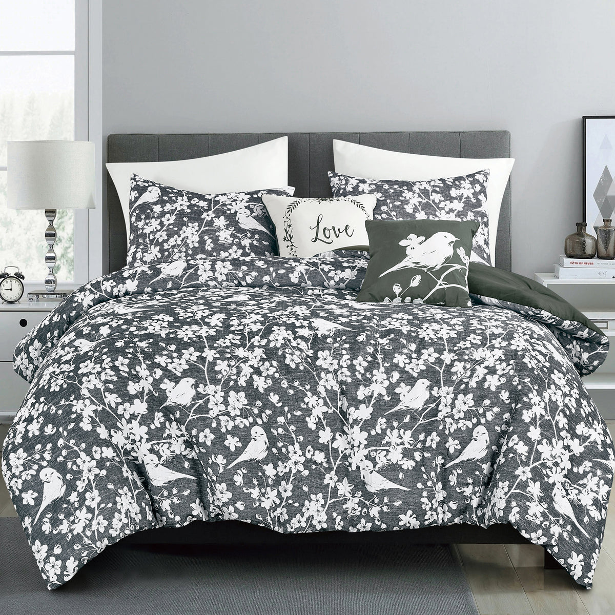 5-Piece Botanical Jacquard Comforter Set