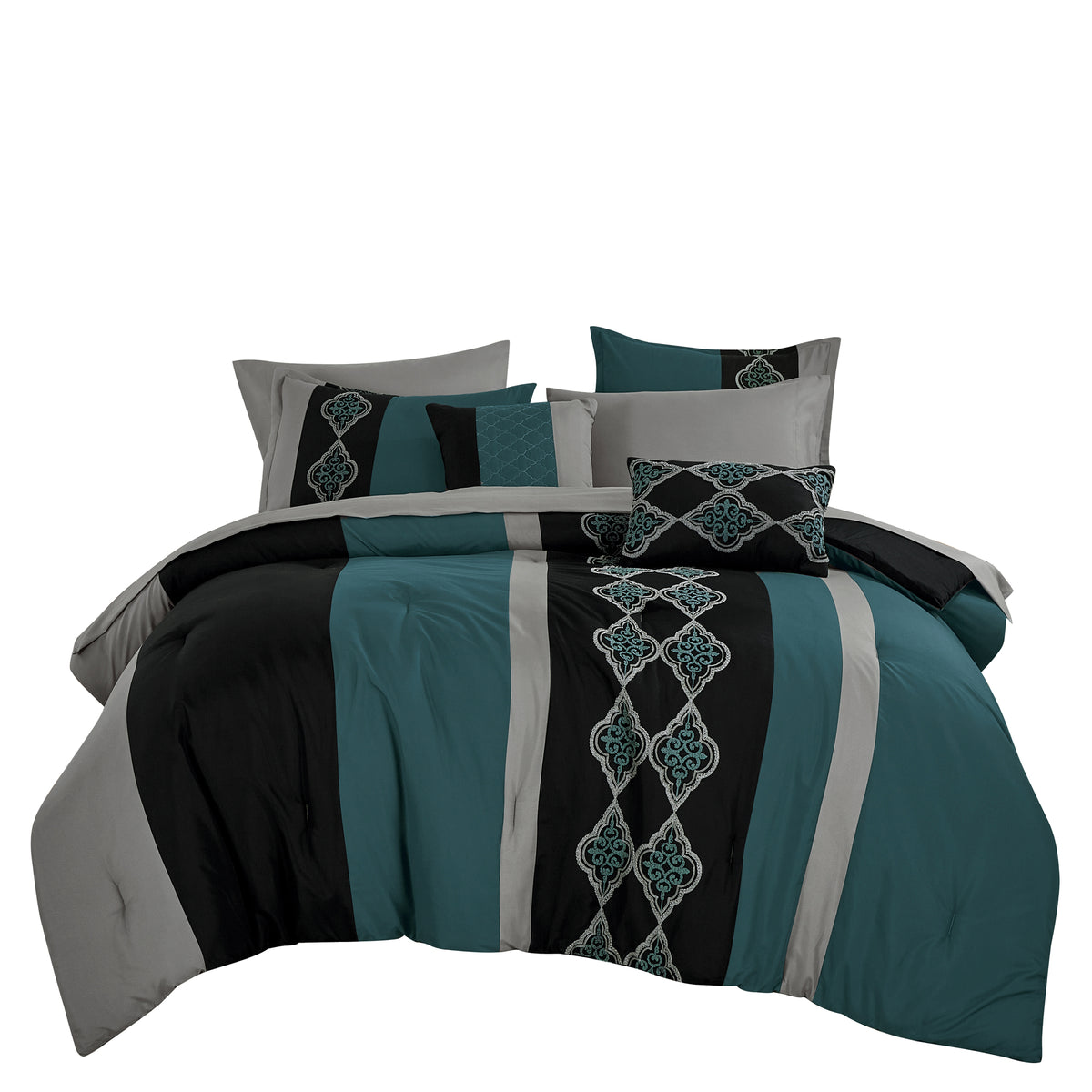 Modern Textured 9-Piece Comforter Set with Sheets