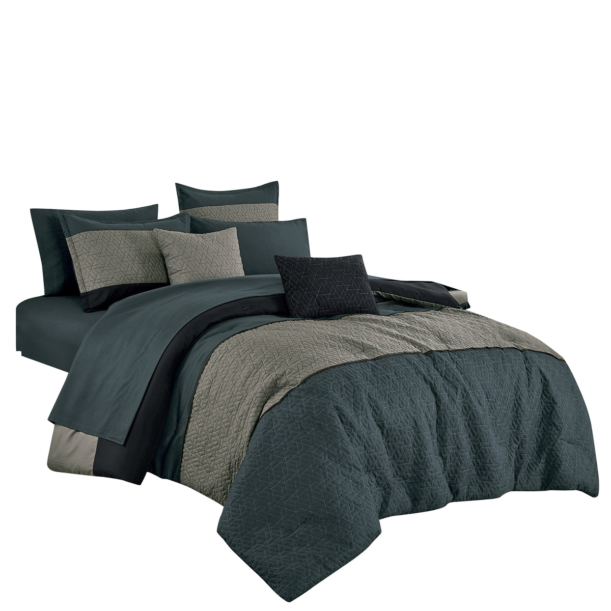 Modern Textured 9-Piece Comforter Set with Sheets