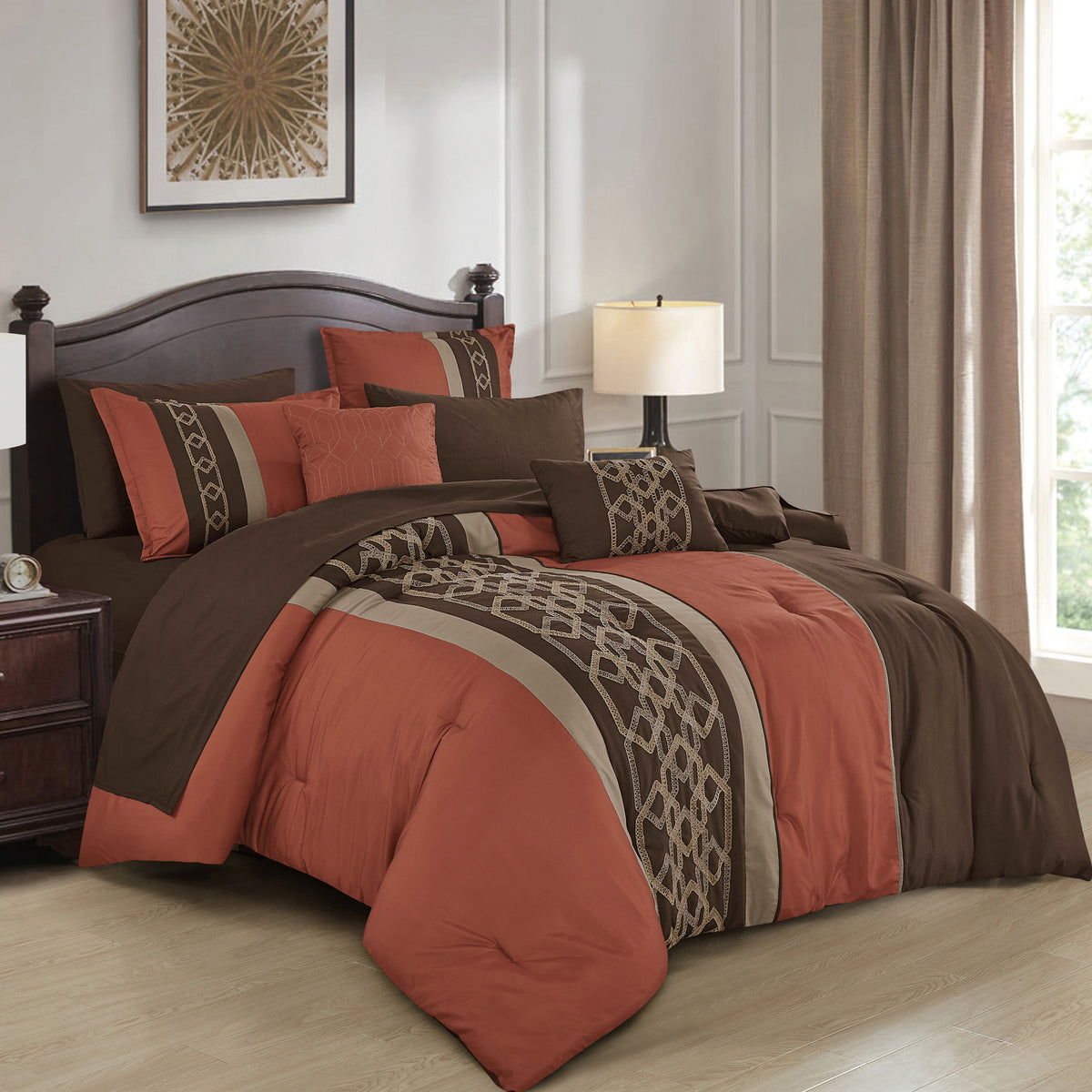 Modern Textured 9-Piece Comforter Set with Sheets