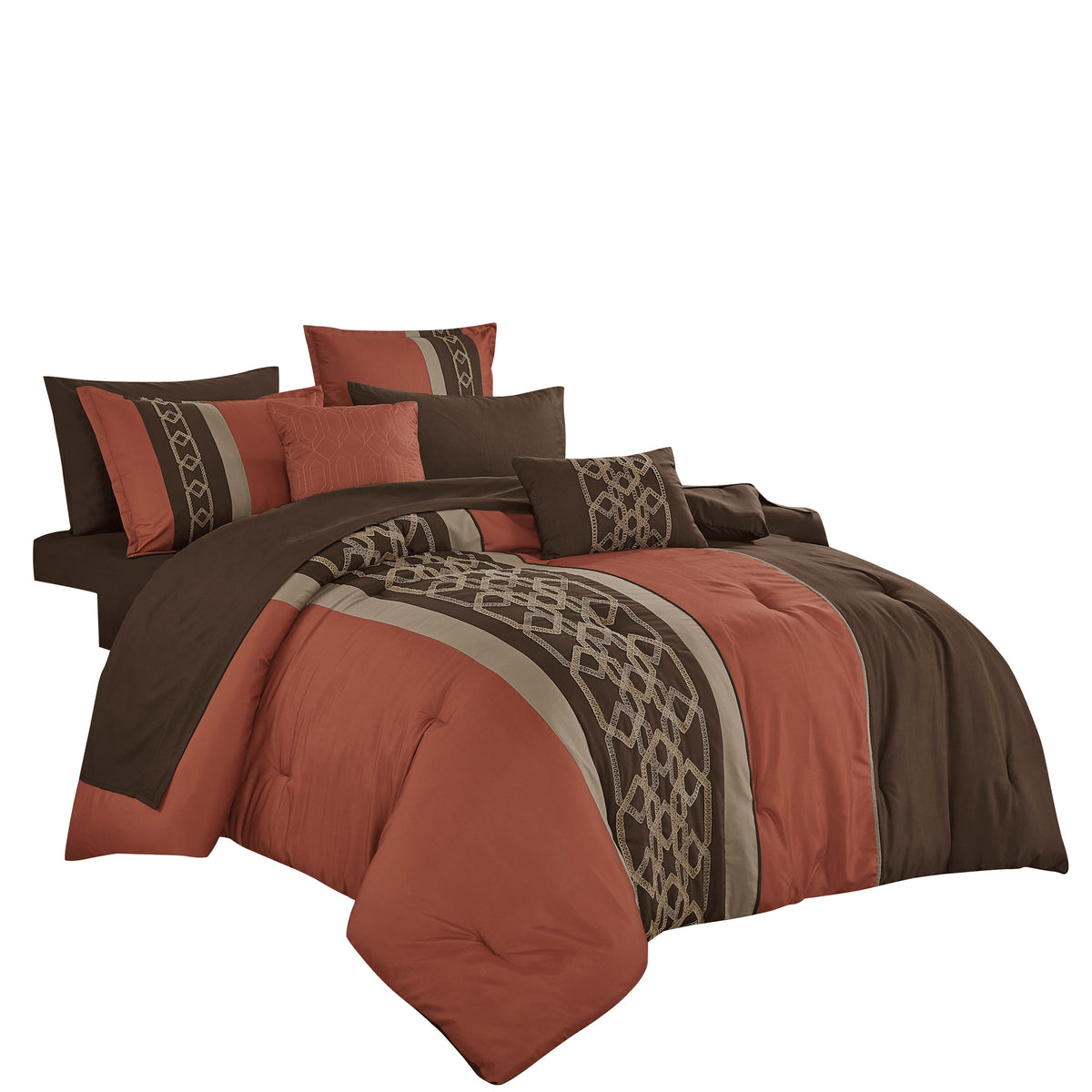 Modern Textured 9-Piece Comforter Set with Sheets