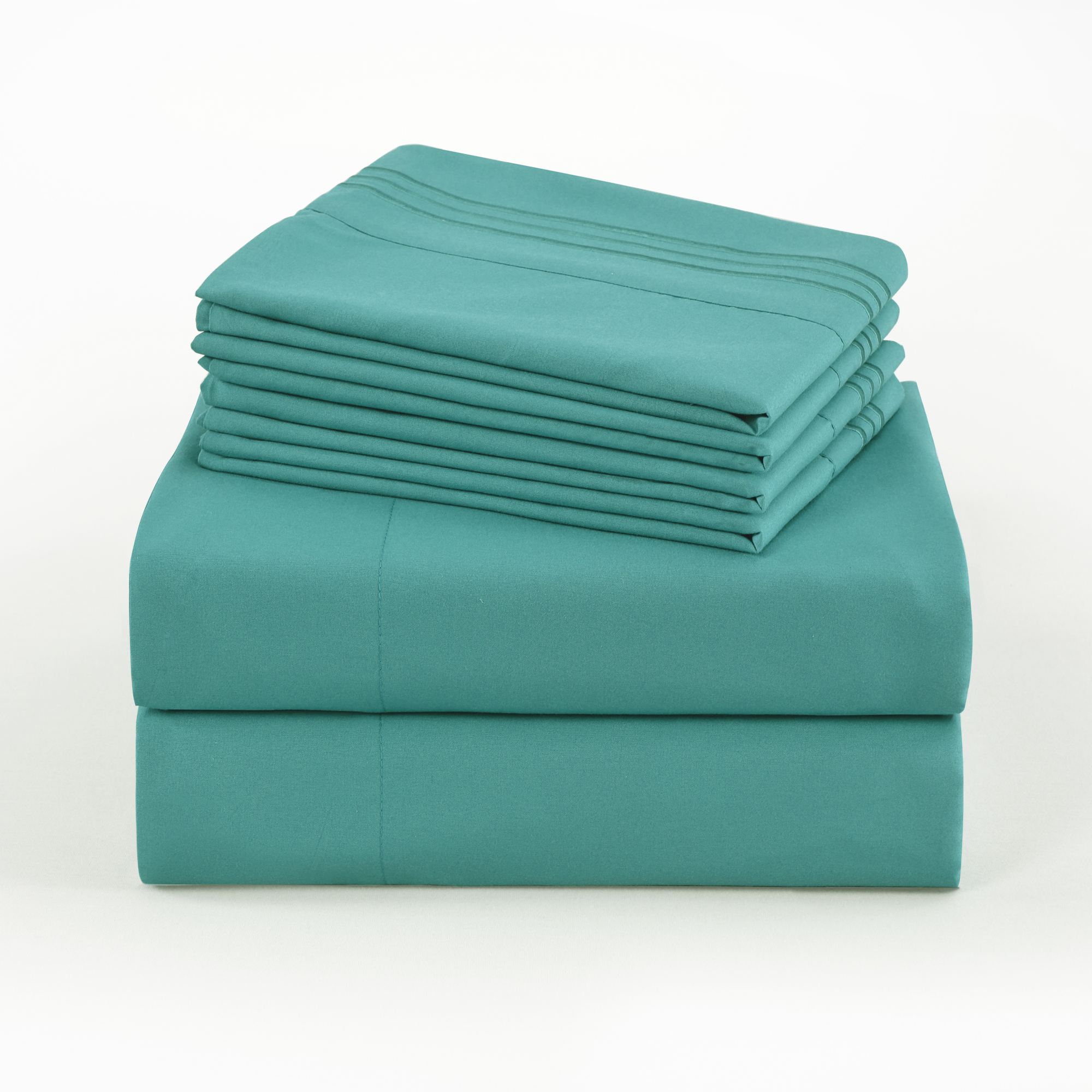 4/6 Piece Soft Solid Embroidered Bed Sheet Set
