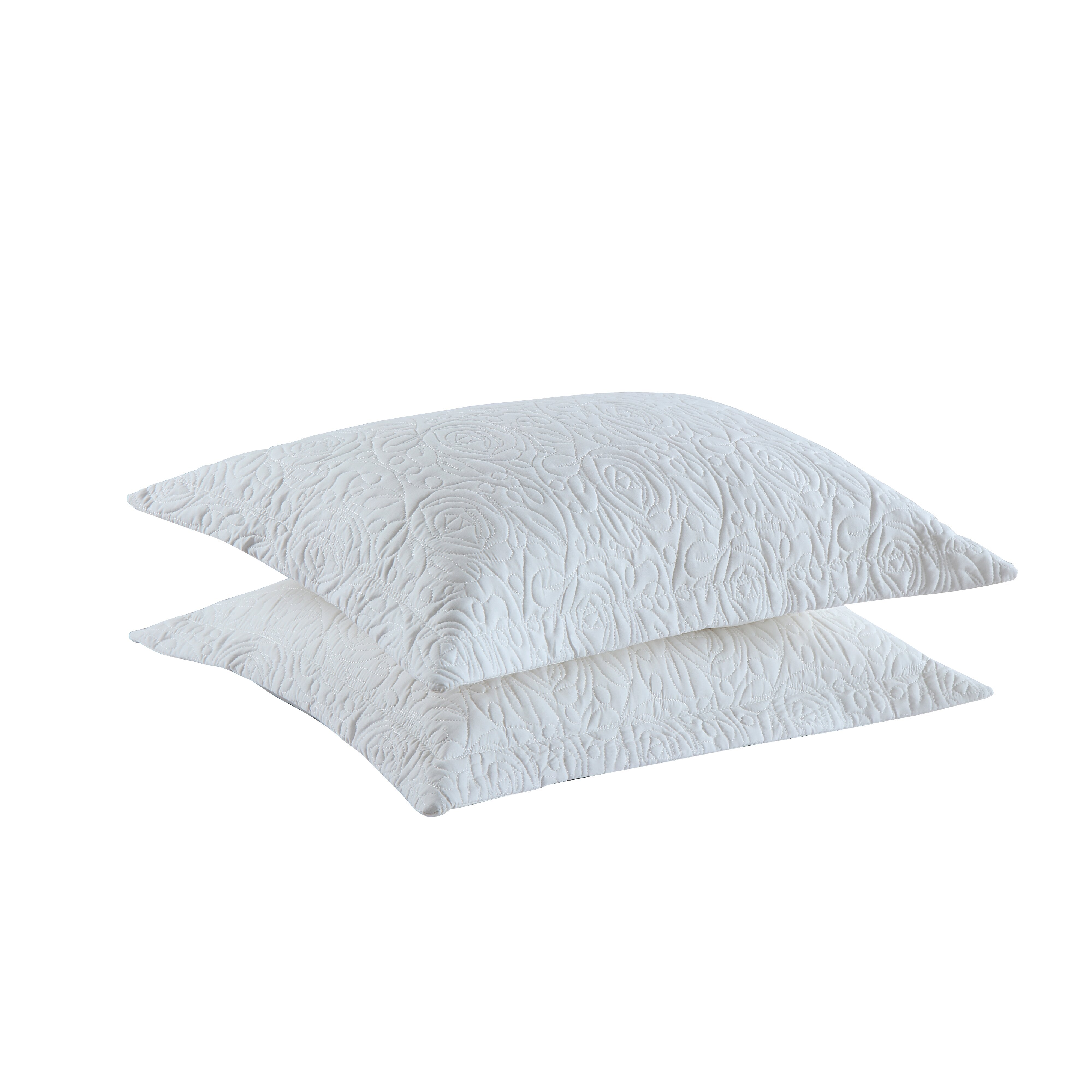 2 Piece Embroidered Pillow Shams Standard Size