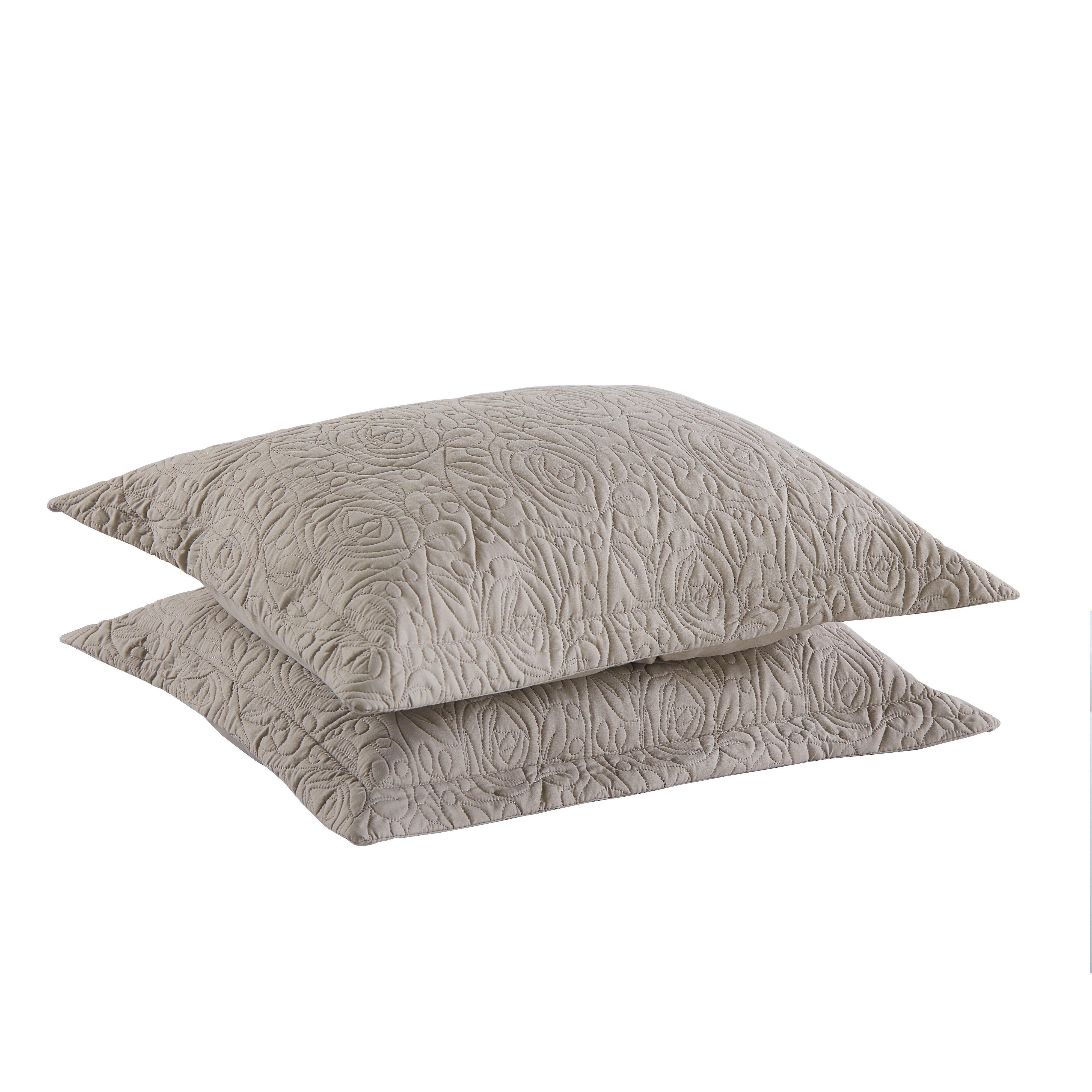 2 Piece Embroidered Pillow Shams Standard Size