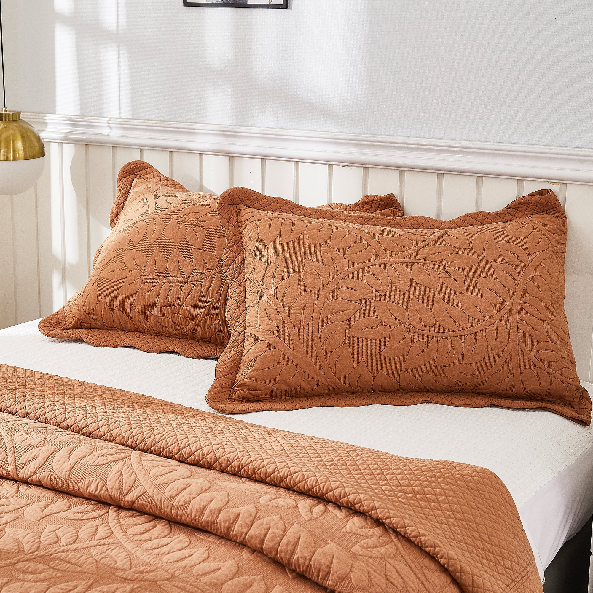 3-Piece 100% Cotton Oversized Bedspread Set Coverlet Set Lightweight Quilt Set Embroidery Farmhouse Bedding Set T