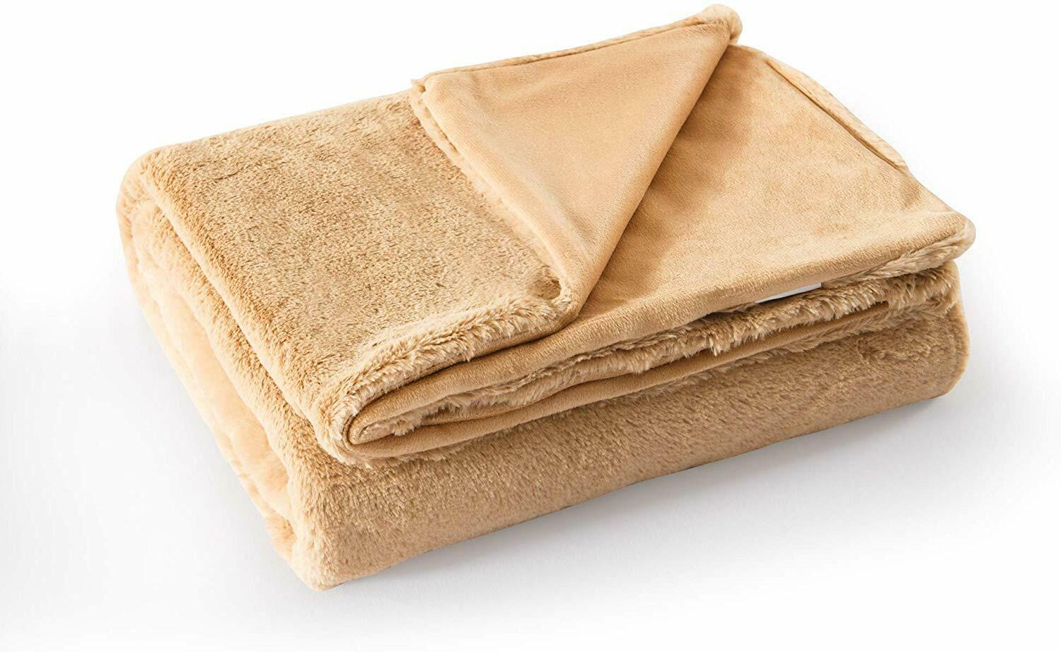 Faux Fur Throw Blanket Throw 50 by 60 inches