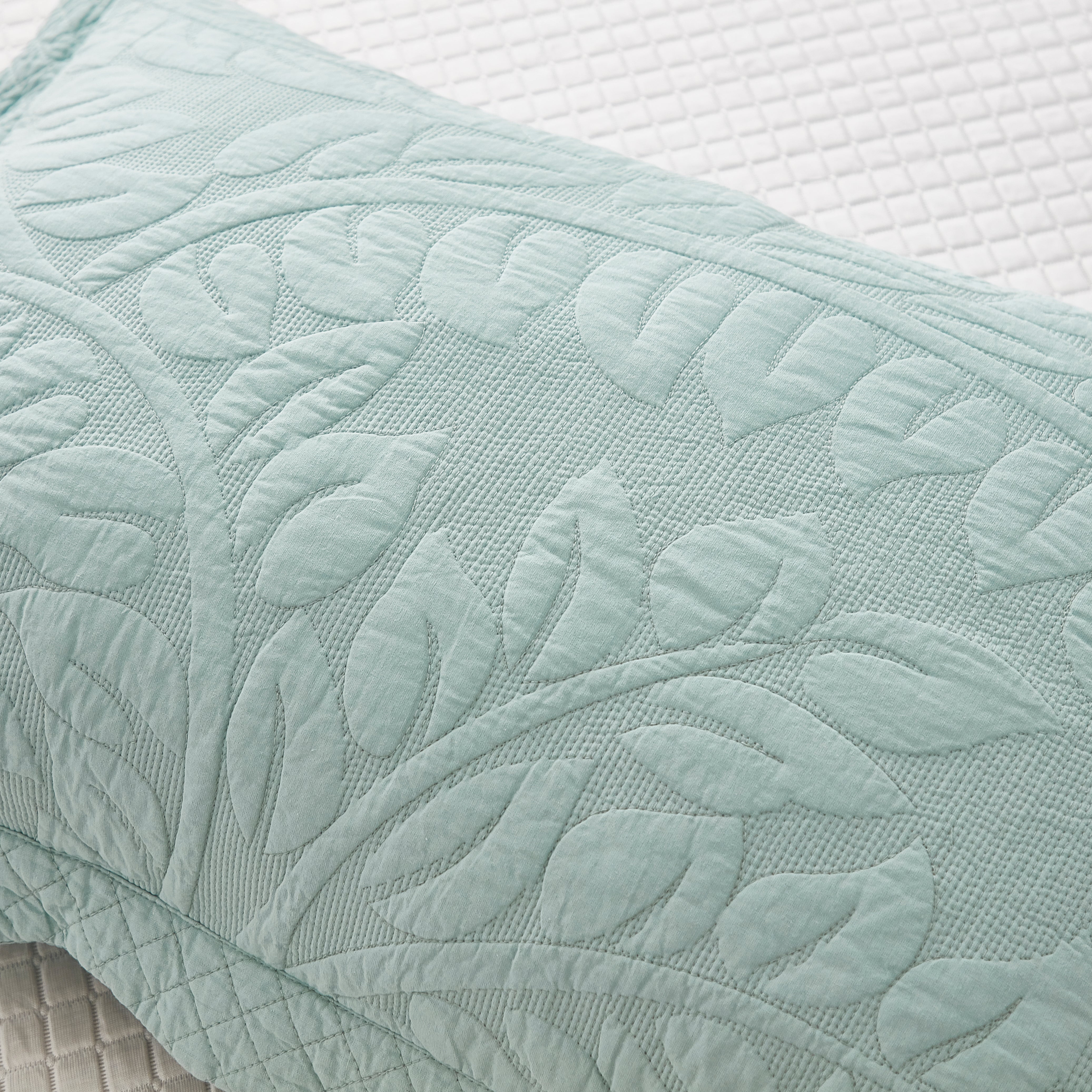 2 Piece 100% Cotton Quilted Pillow Shams, Decorative Pillow Covers