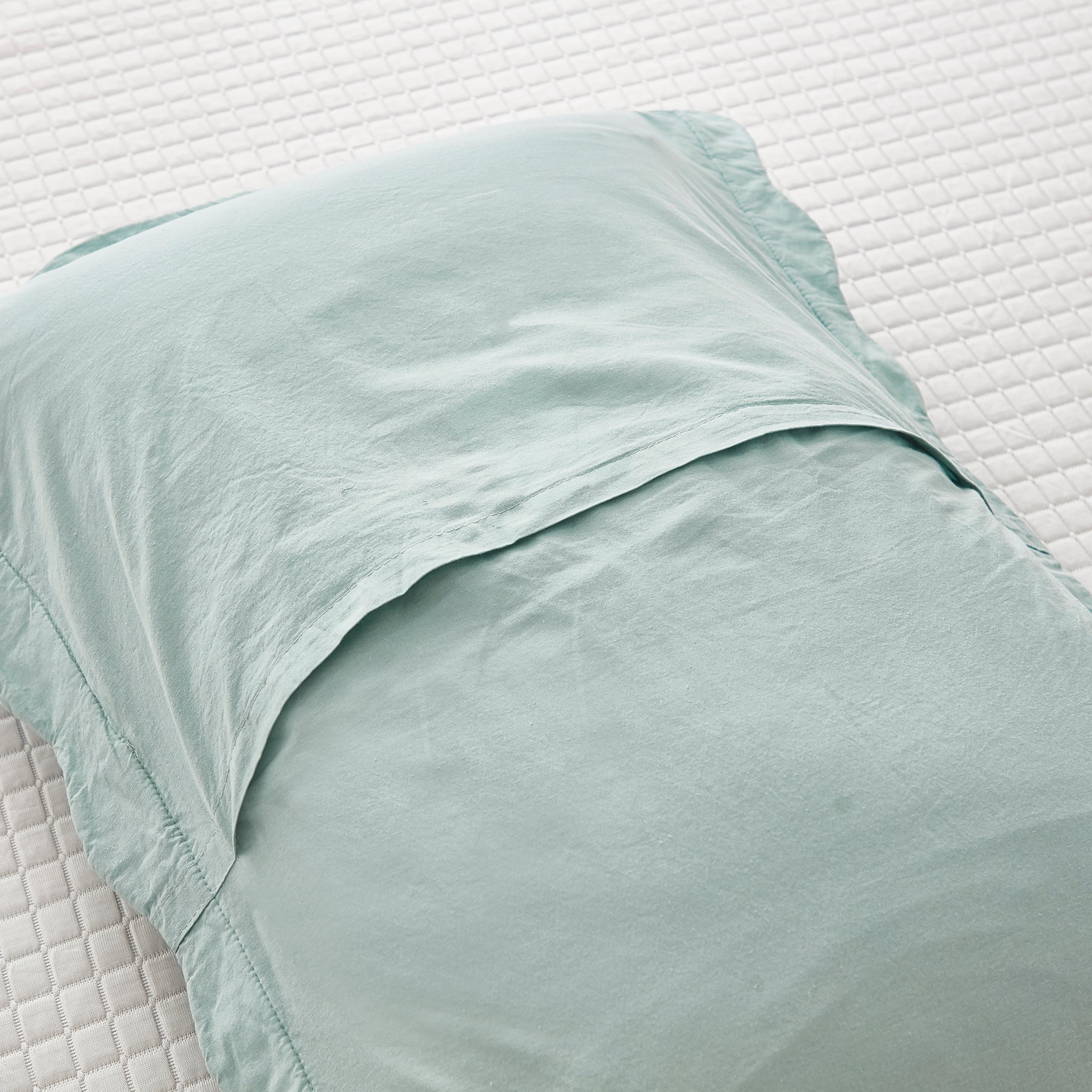 2-Piece 100% Cotton Quilted Pillow Shams Embroidered Farmhouse Pillow Shams