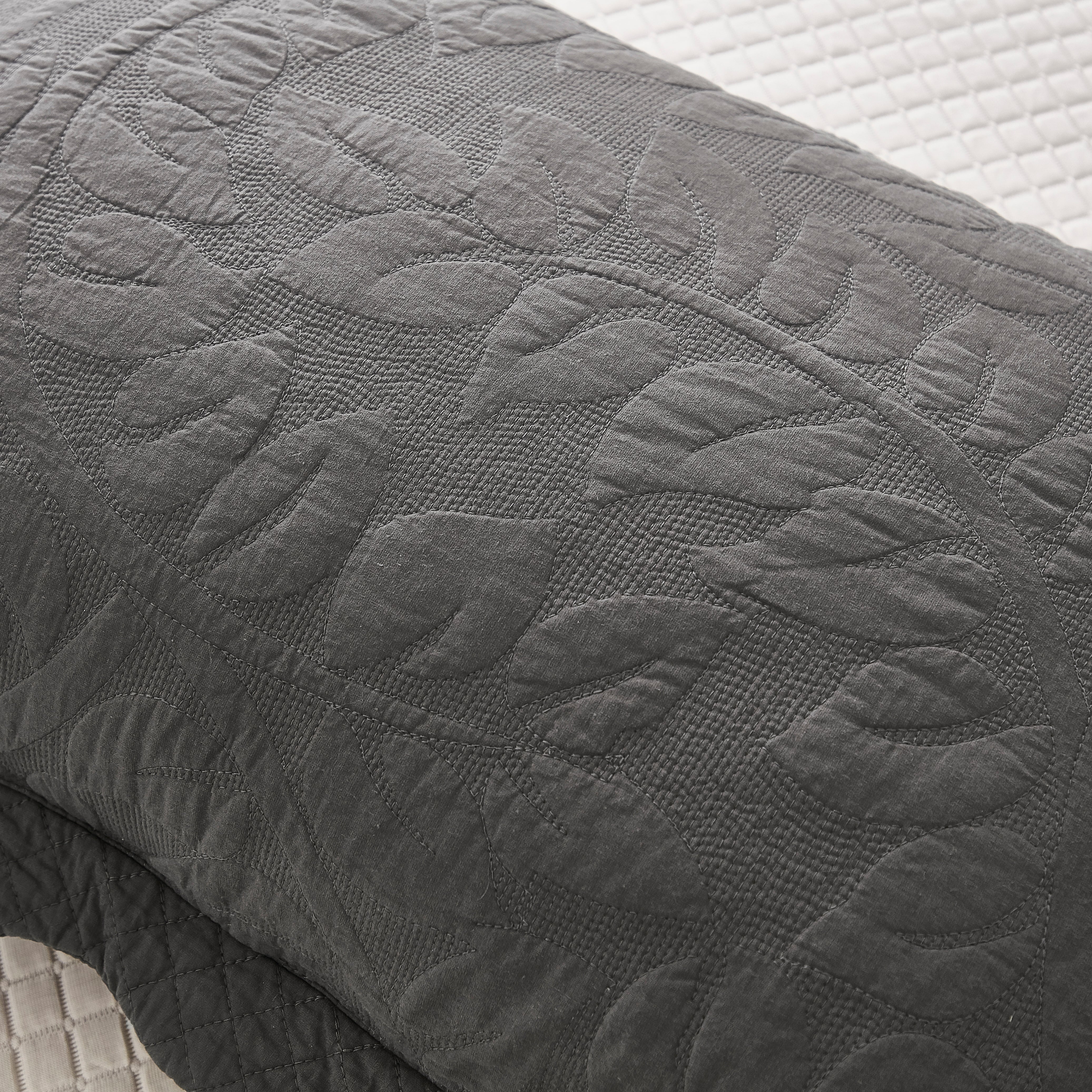 2 Piece 100% Cotton Quilted Pillow Shams, Decorative Pillow Covers