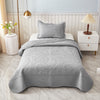 3-Pcs 100% Cotton Oversized Quilt Bedspread Set Embroidery T