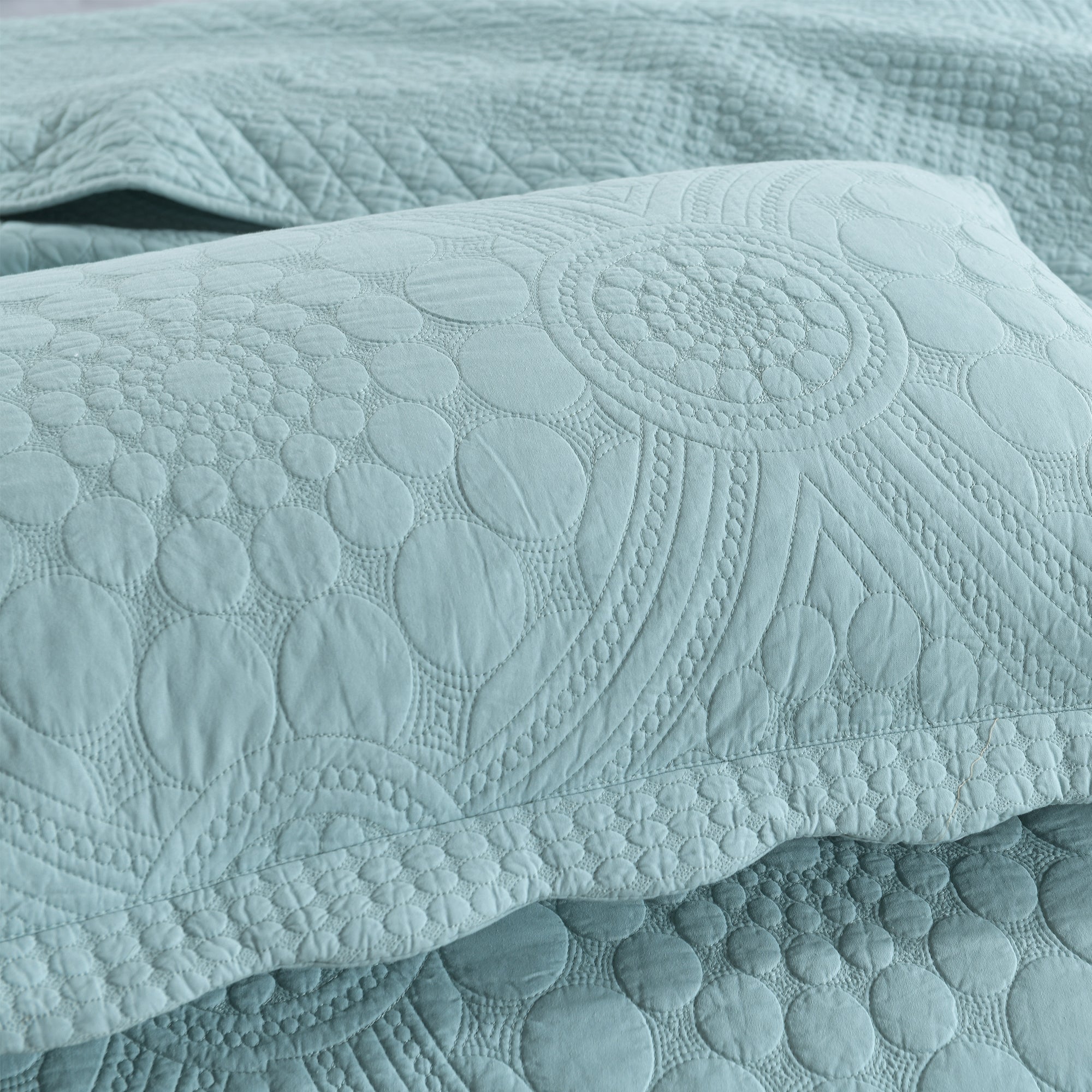 3 Piece 100% Cotton Quilt Set, Oversized Lightweight Quilted Bedspread TF