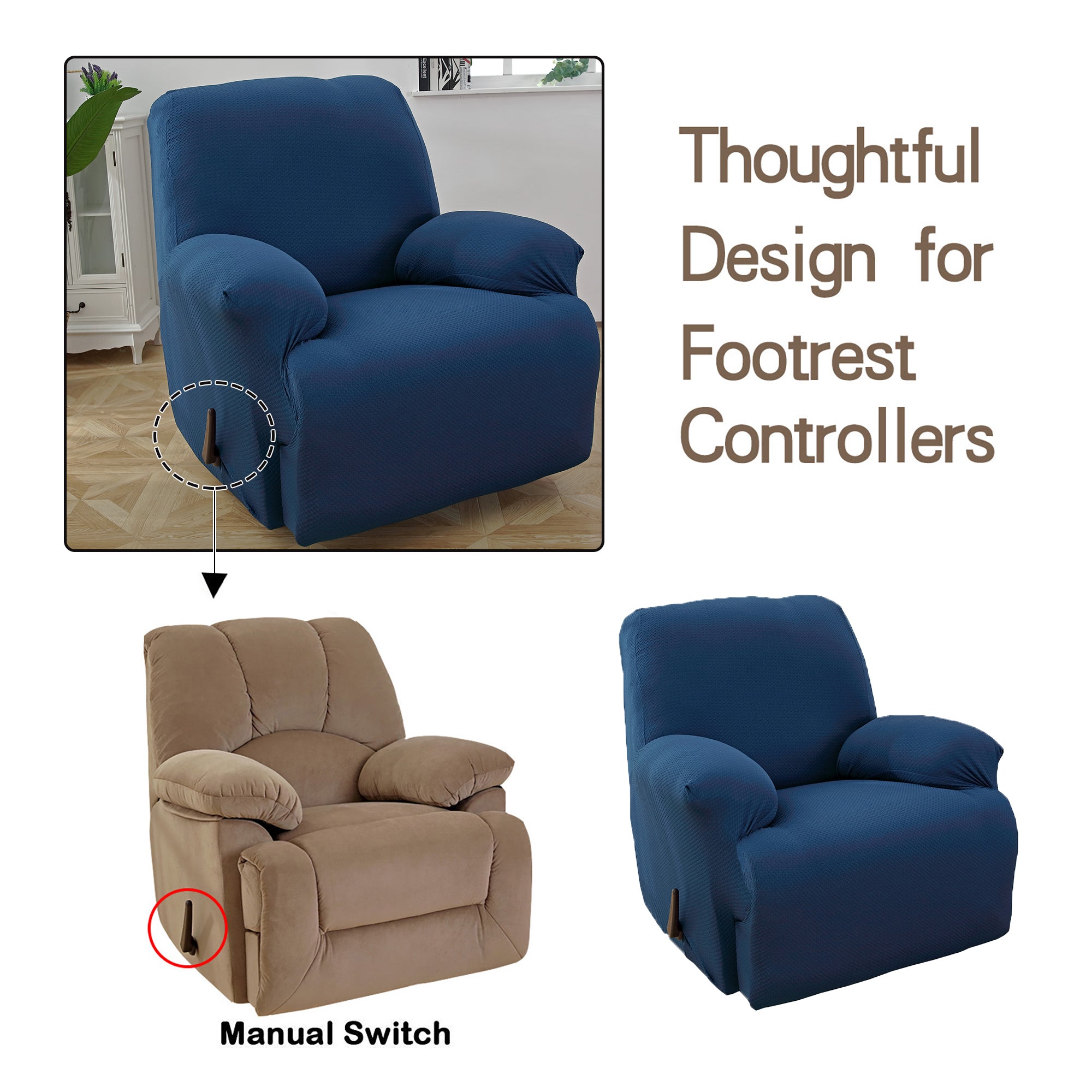 1 Piece Stretch Recliner Slipcover