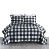 3 Pcs Buffalo Plaid Check Quilt Bedspread Set Gingham Bedding Set