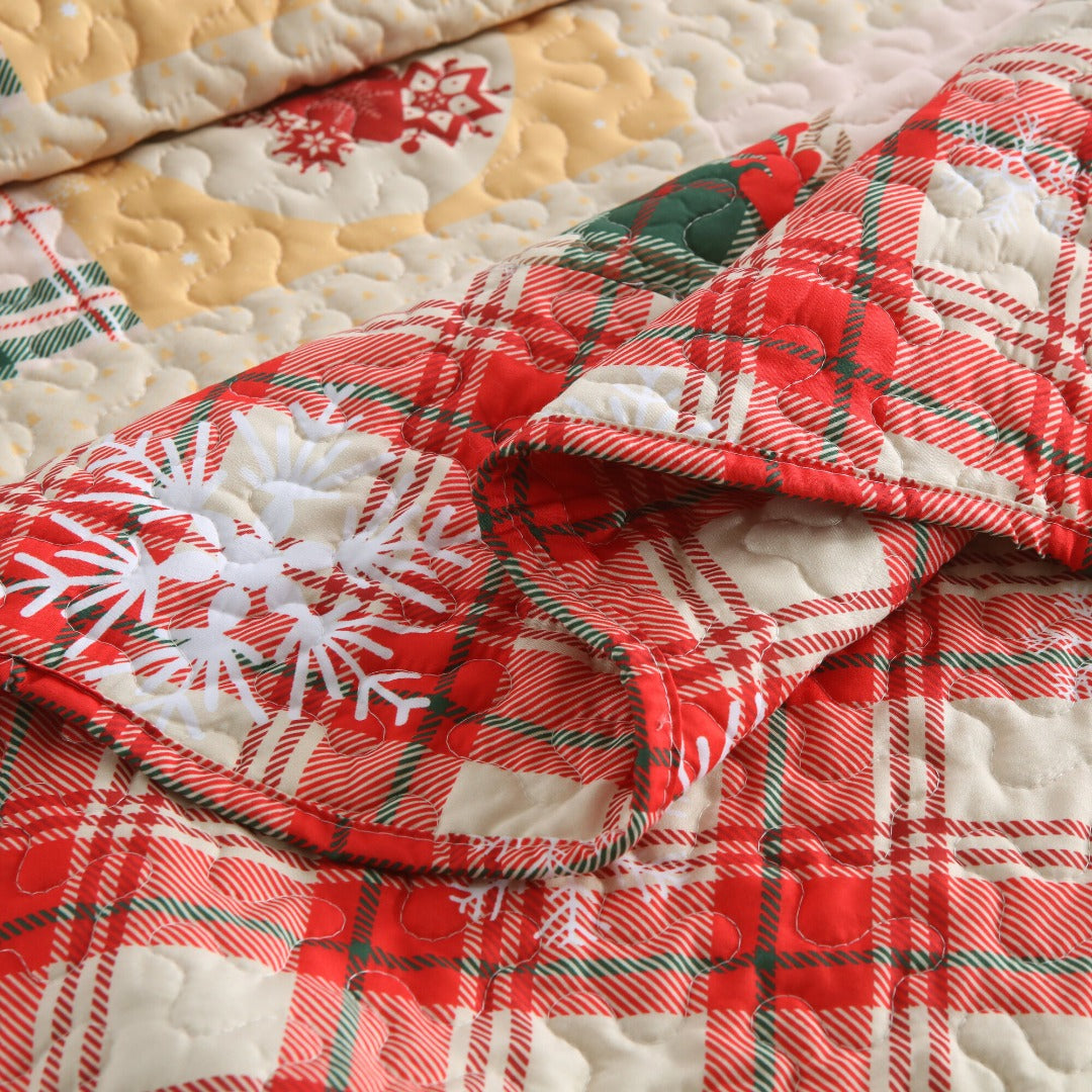 Christmas Quilt Set Lightweight Bedspread Set B021