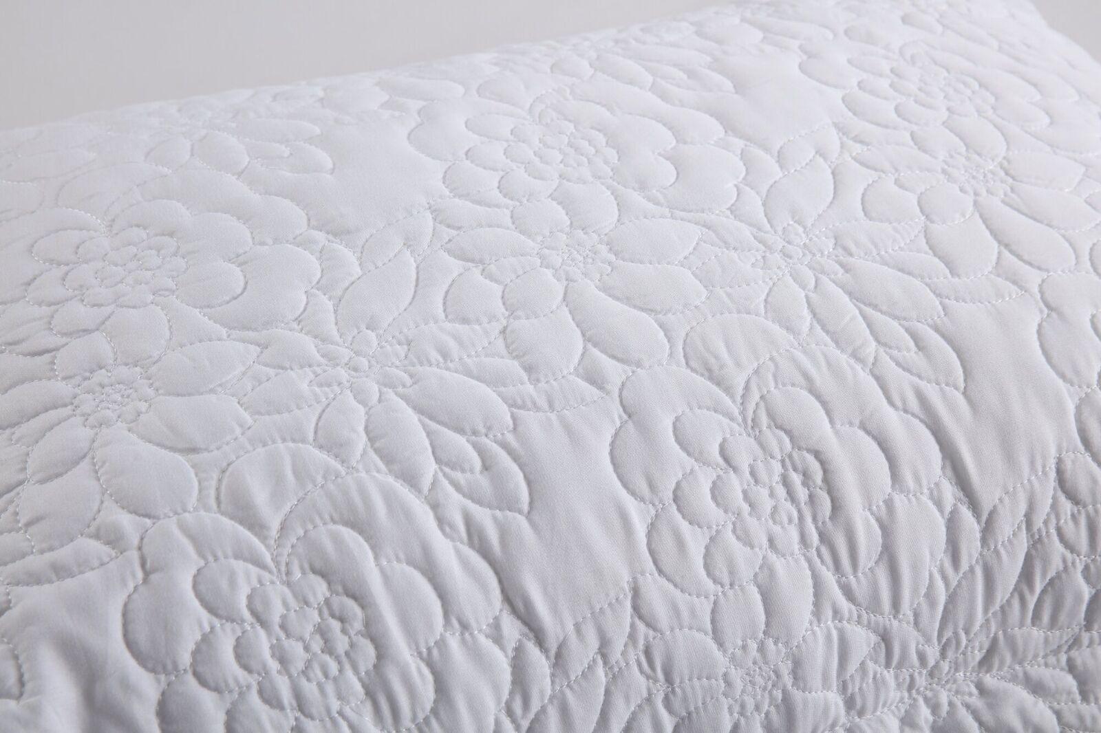 Floral Quilted Pillow Shams Set of 2 – Microfiber with Envelope Closure