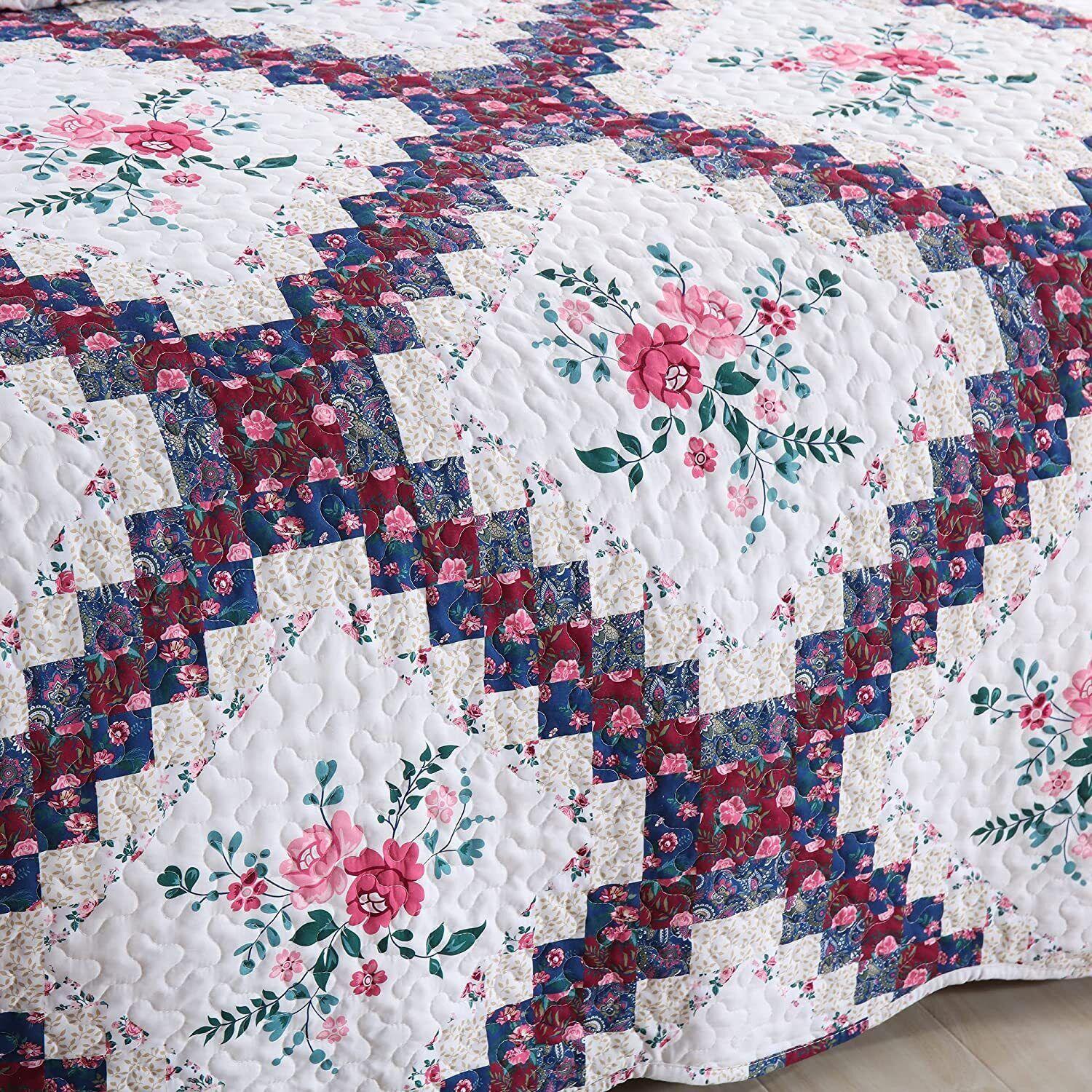 3Pcs Printed Quilts Bedspreads Set Bedding Coverlet Set B024