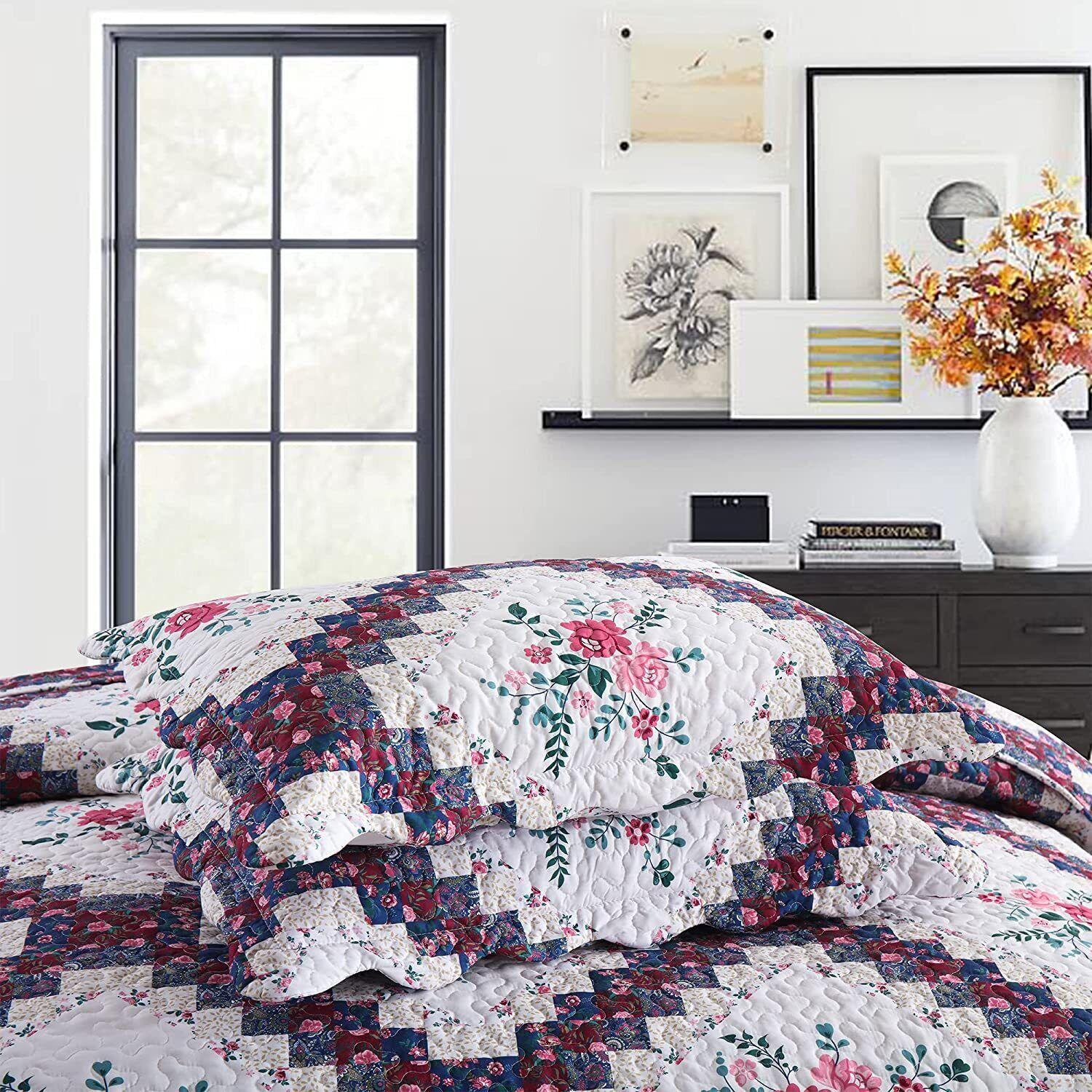 3Pcs Printed Quilts Bedspreads Set Bedding Coverlet Set B024