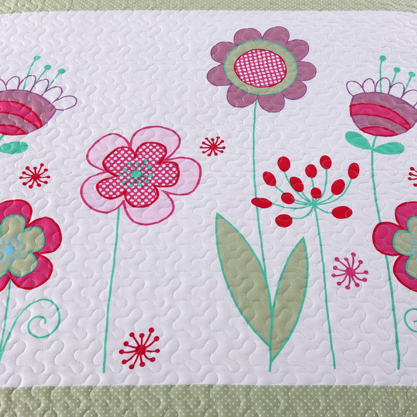 22/3 Piece Kids Floral Quilt Bedspread Set A14