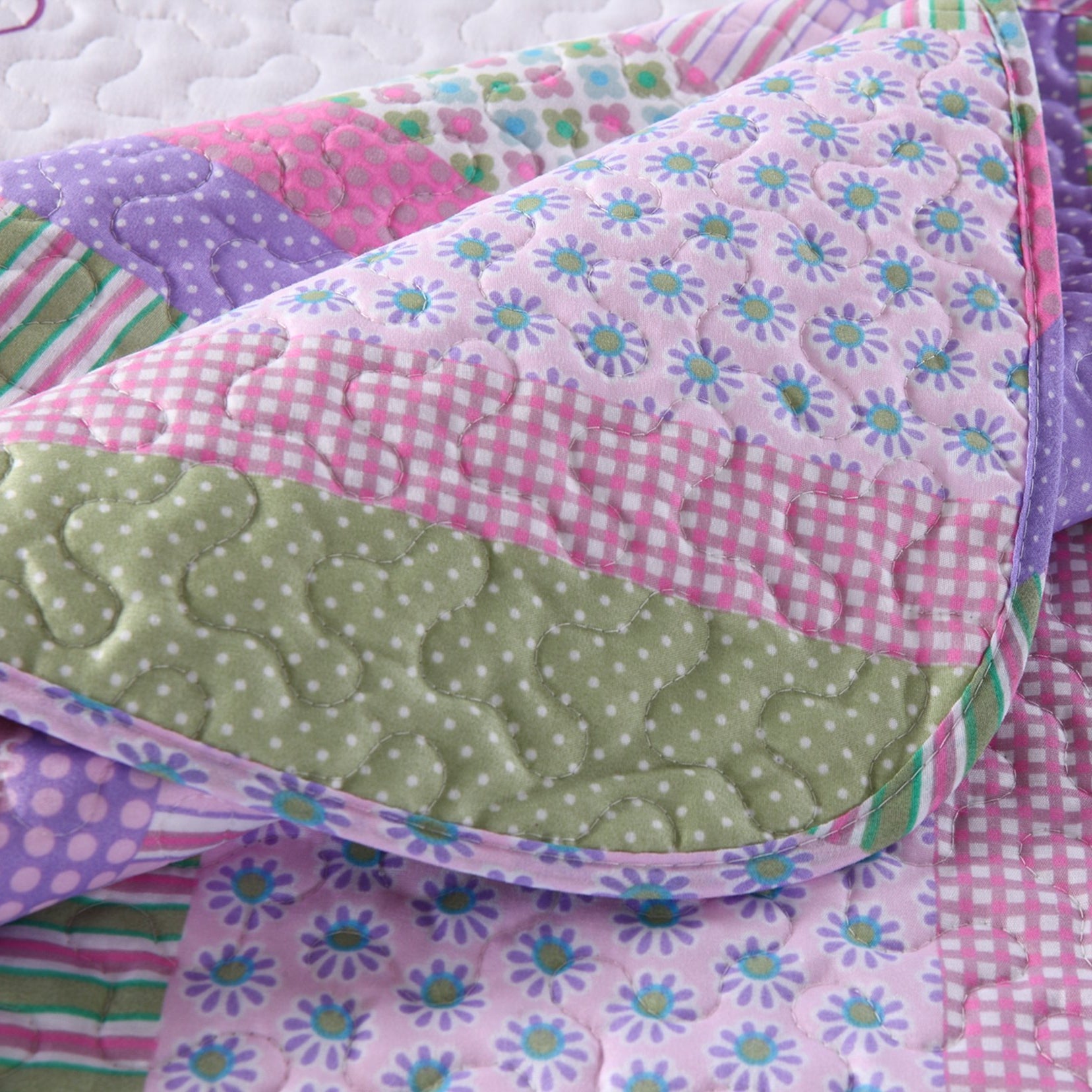 22/3 Piece Kids Floral Quilt Bedspread Set A14