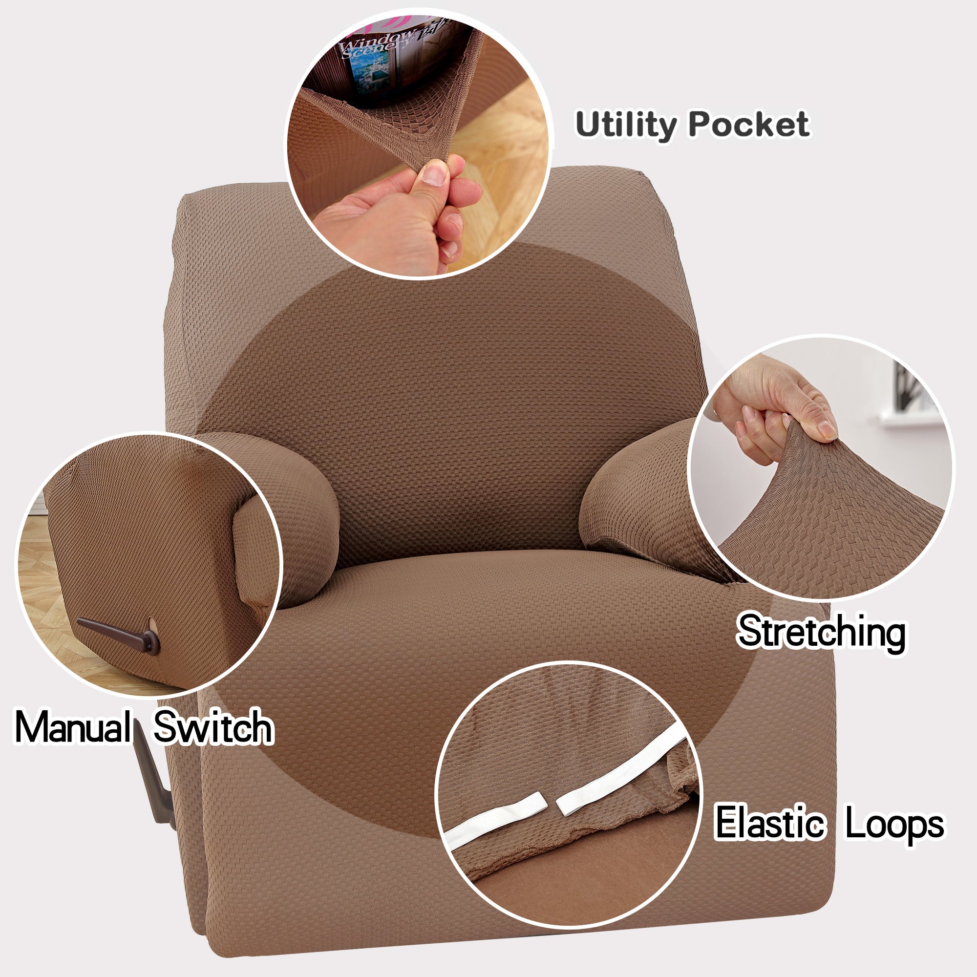 1 Piece Stretch Recliner Slipcover