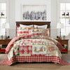 3 Pcs Christmas Quilt Bedspread Set Rustic Cabin Lodge Quilt BY010