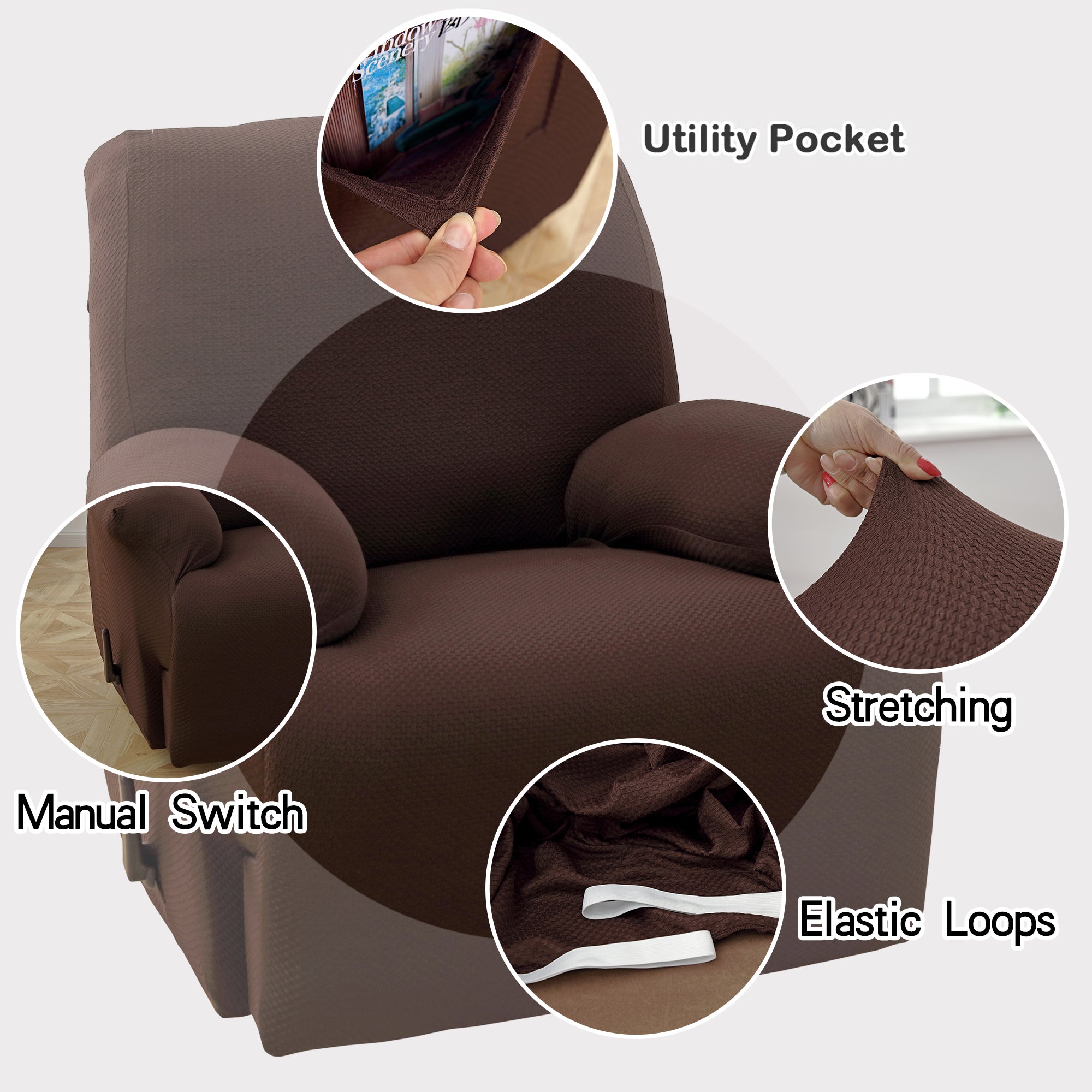 1 Piece Stretch Recliner Slipcover