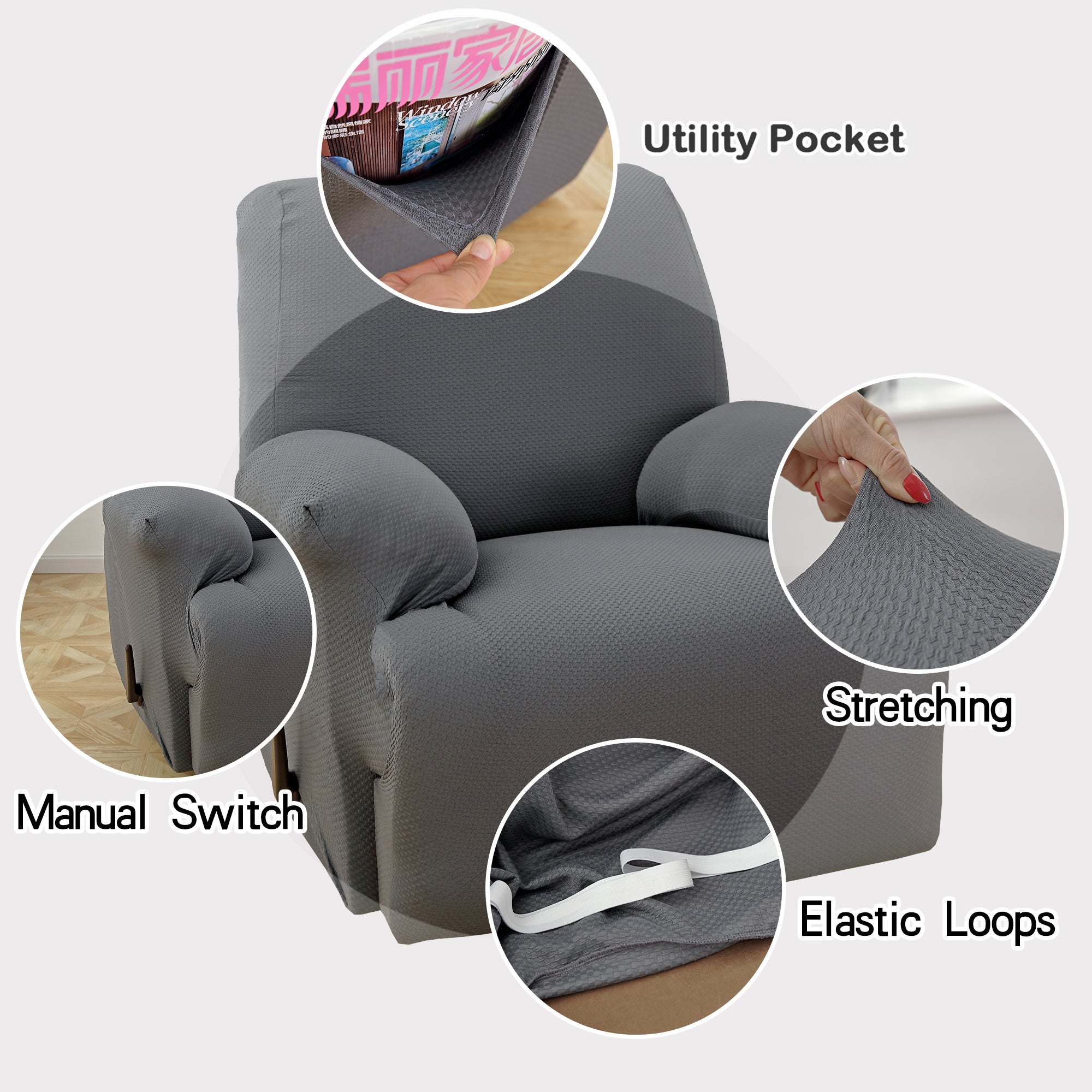 1 Piece Stretch Recliner Slipcover