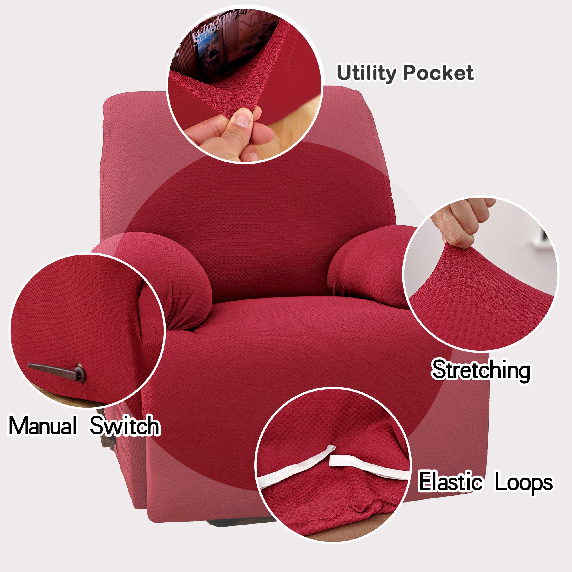 1 Piece Stretch Recliner Slipcover