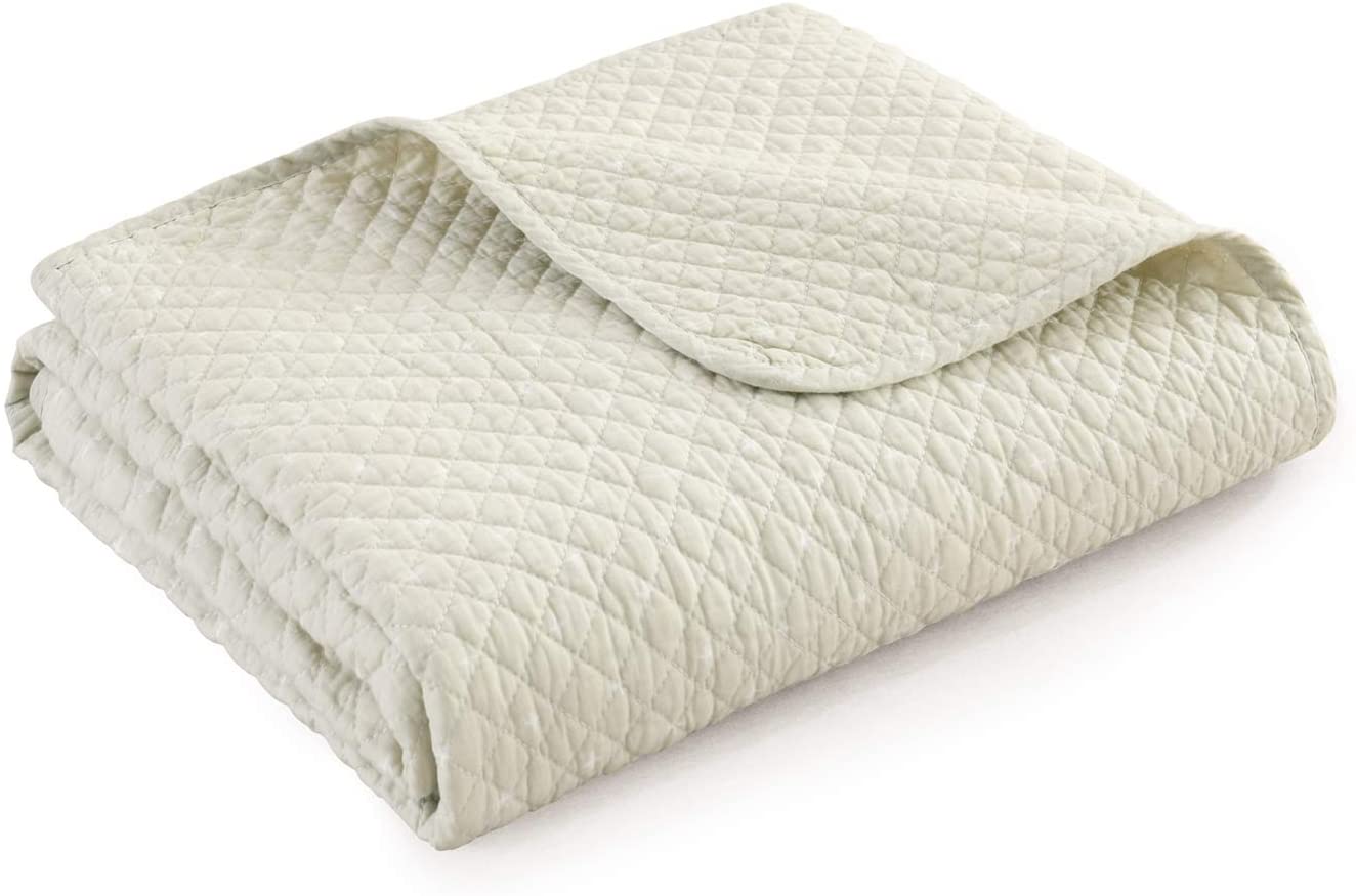 100% Cotton Quilted Throw Decorative Throw Blanket Quilt 50"x60"