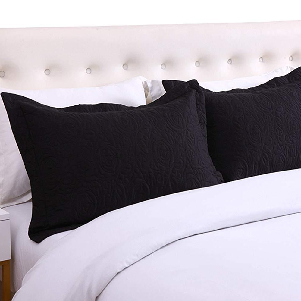 2 Piece Embroidered Pillow Shams Standard Size