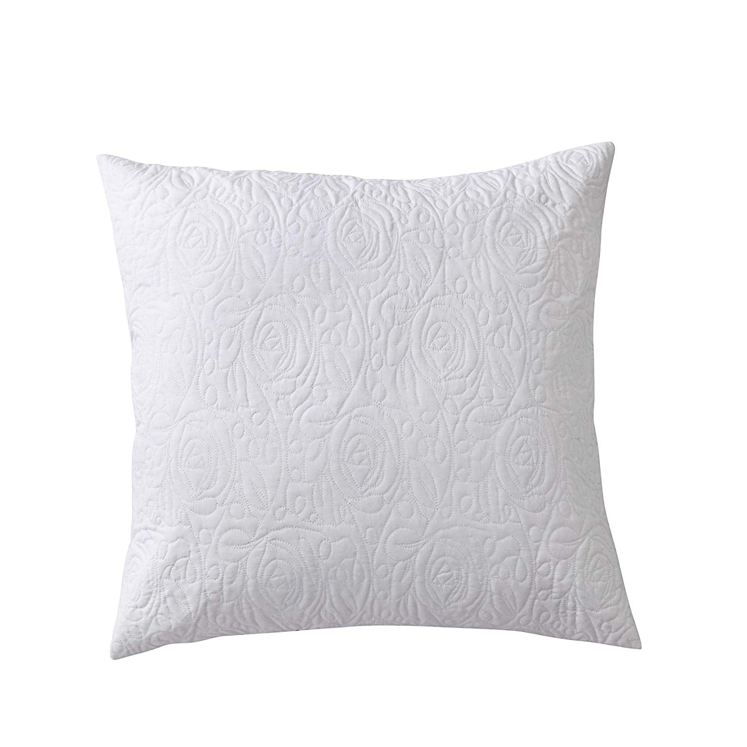 2 Pack Quilted Euro Sham Covers, Decorative Pillow Covers