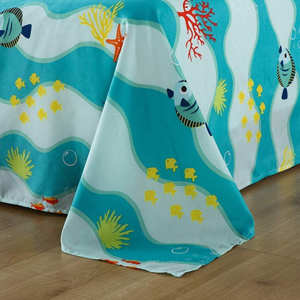5/7 Piece Kids Ocean Comforter Set, Sea Life Bedding Set All Season 277