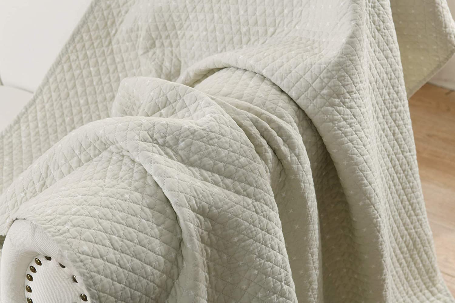 100% Cotton Quilted Throw Decorative Throw Blanket Quilt 50"x60"