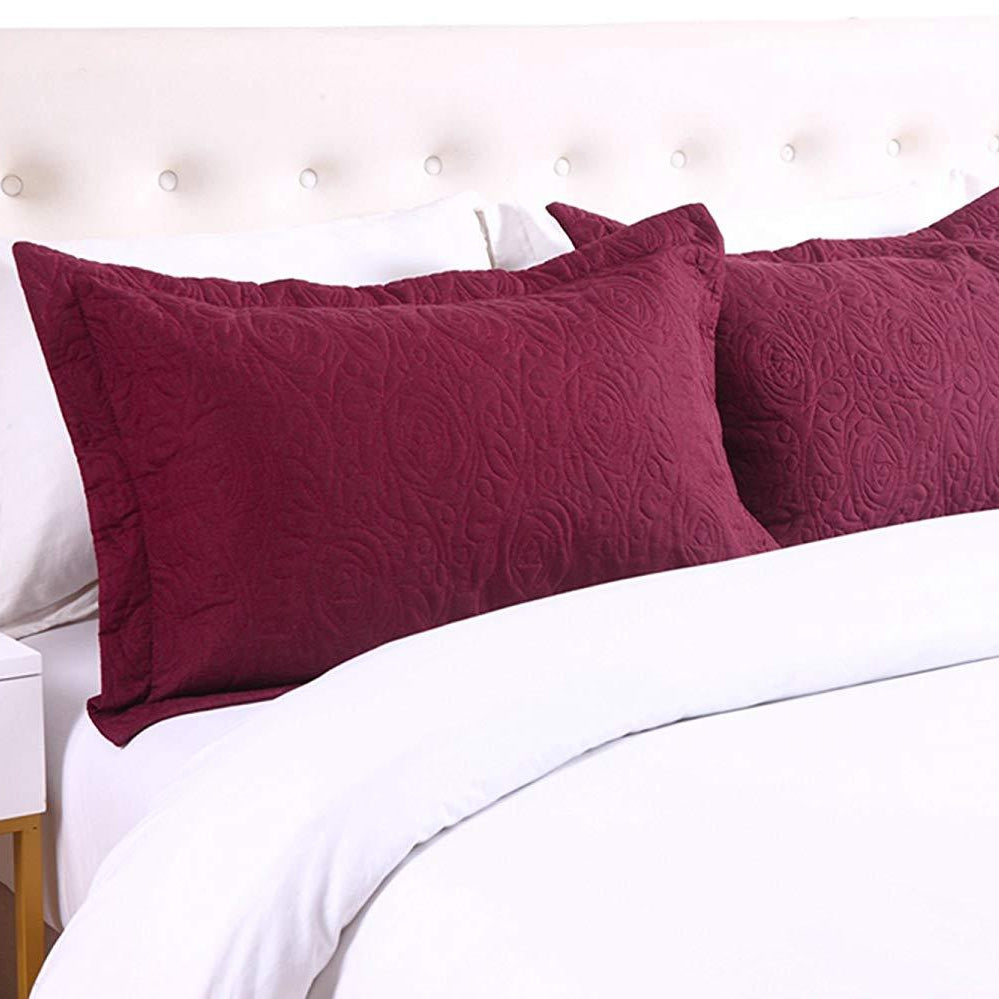 2 Piece Embroidered Pillow Shams Standard Size