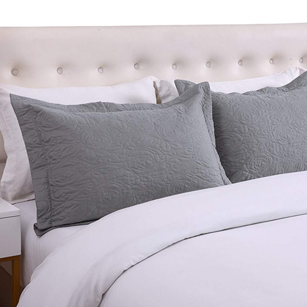 2 Piece Embroidered Pillow Shams Standard Size