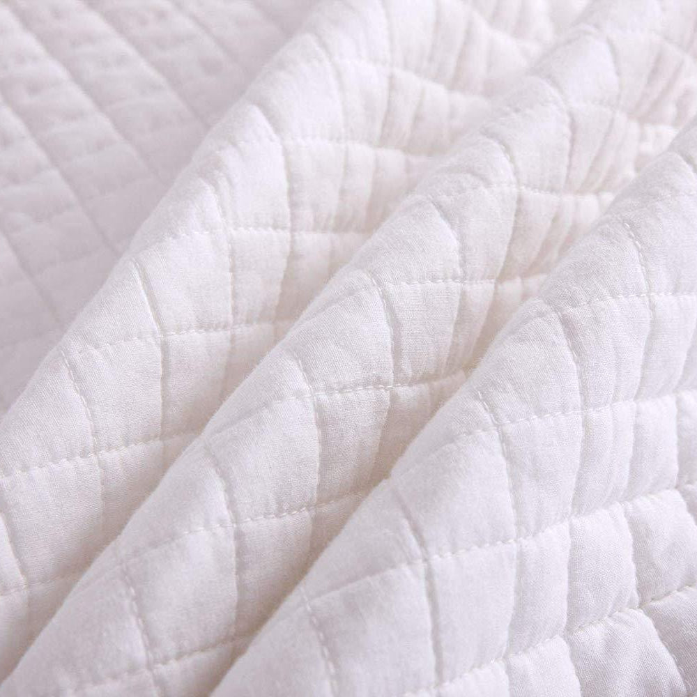 3 Piece Cotton Quilt Set, Cotton Bedspread Bedspreads Bed Coverlets Cover Set, Check