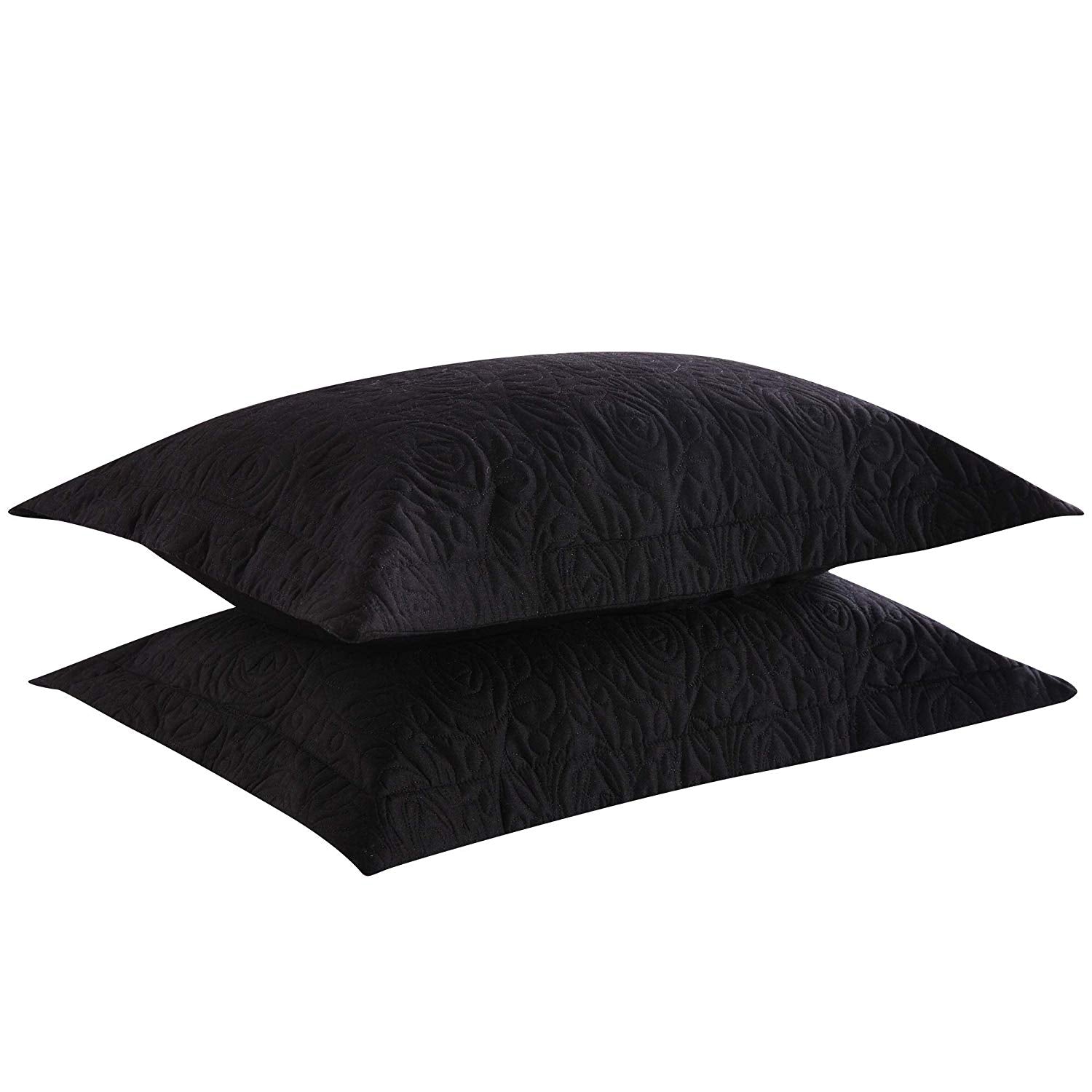 2 Piece King Size Quilted Pillow Shams, Decorative Pillow Covers