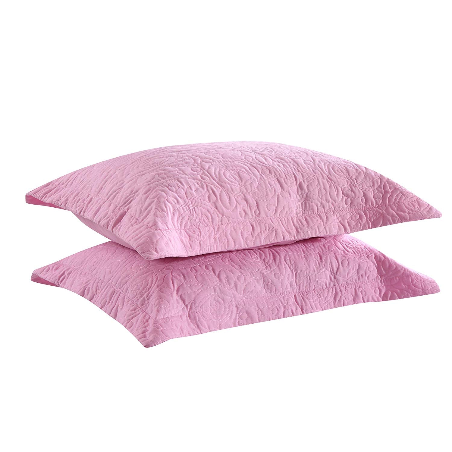 2 Piece King Size Quilted Pillow Shams, Decorative Pillow Covers