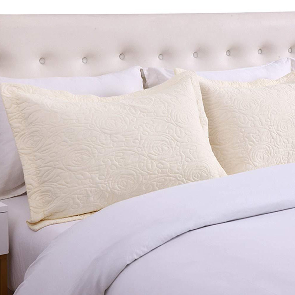 2 Piece Embroidered Pillow Shams Standard Size