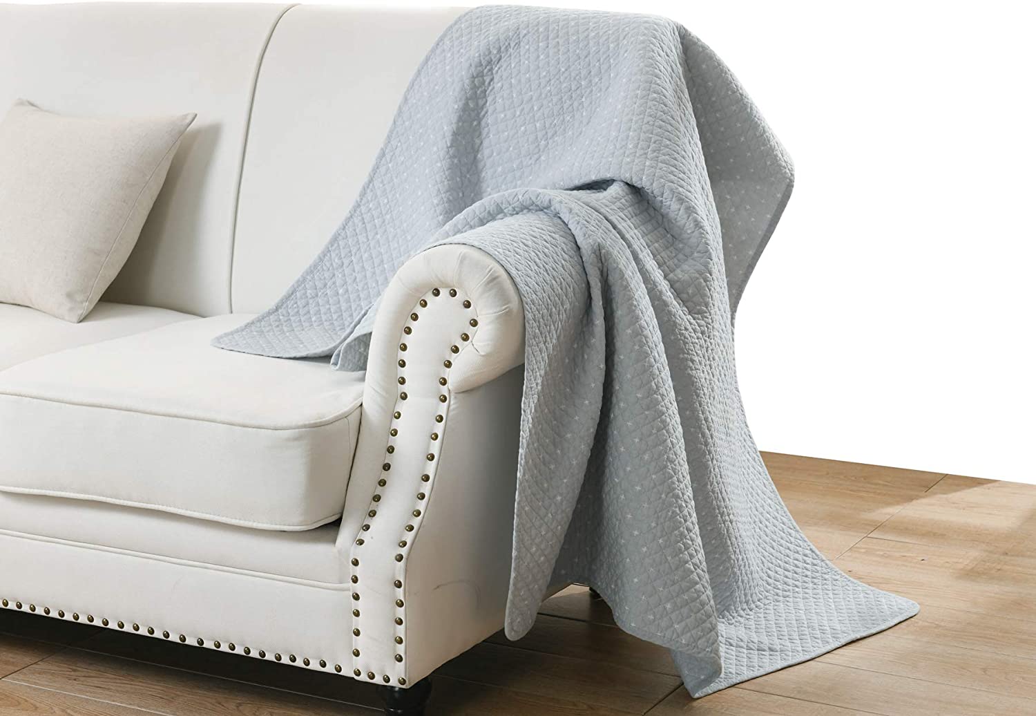 100% Cotton Quilted Throw Decorative Throw Blanket Quilt 50"x60"