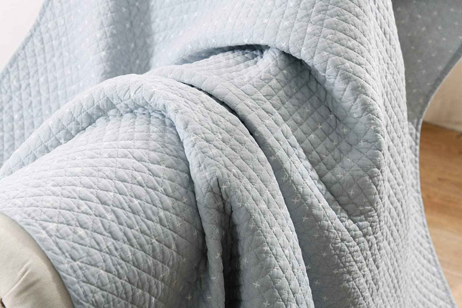 100% Cotton Quilted Throw Decorative Throw Blanket Quilt 50"x60"