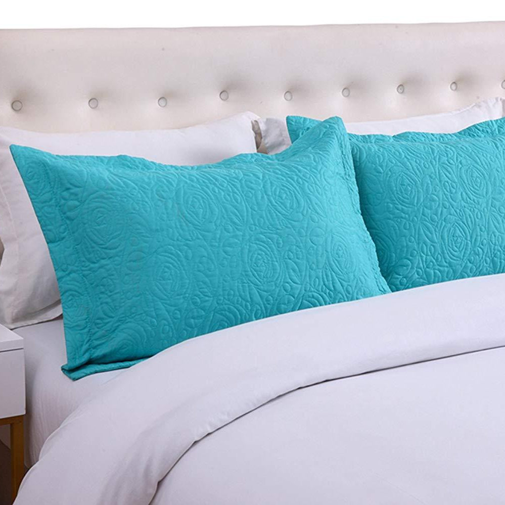 2 Piece King Size Quilted Pillow Shams, Decorative Pillow Covers