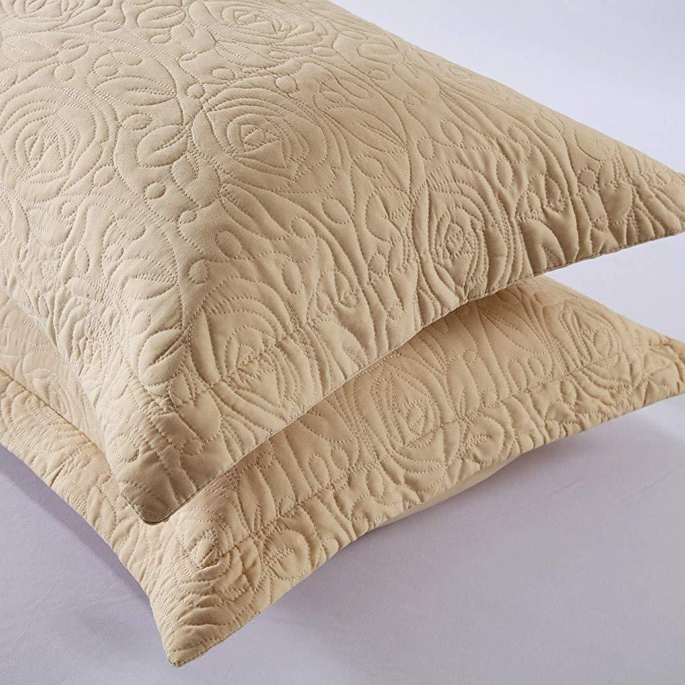 2 Piece King Size Quilted Pillow Shams, Decorative Pillow Covers