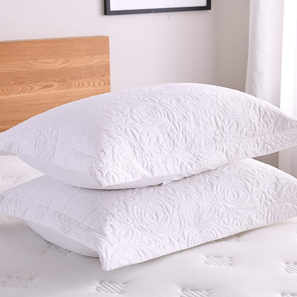 2 Piece Embroidered Pillow Shams Standard Size