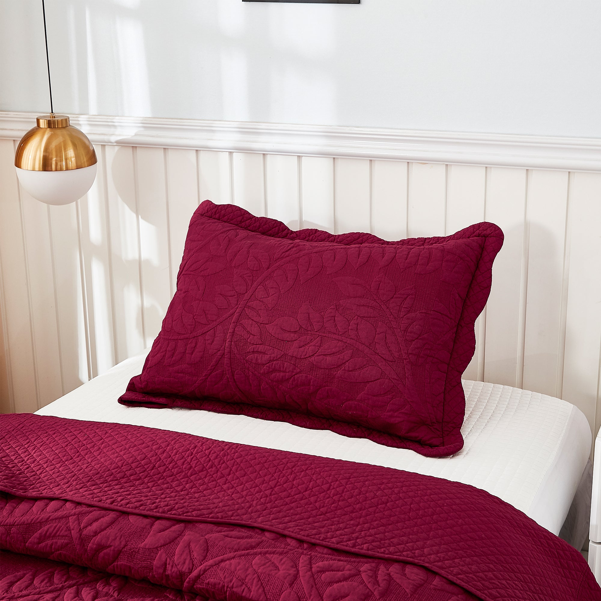 3 Piece 100% Cotton Quilt Set, Oversized Quilted Bedspread T