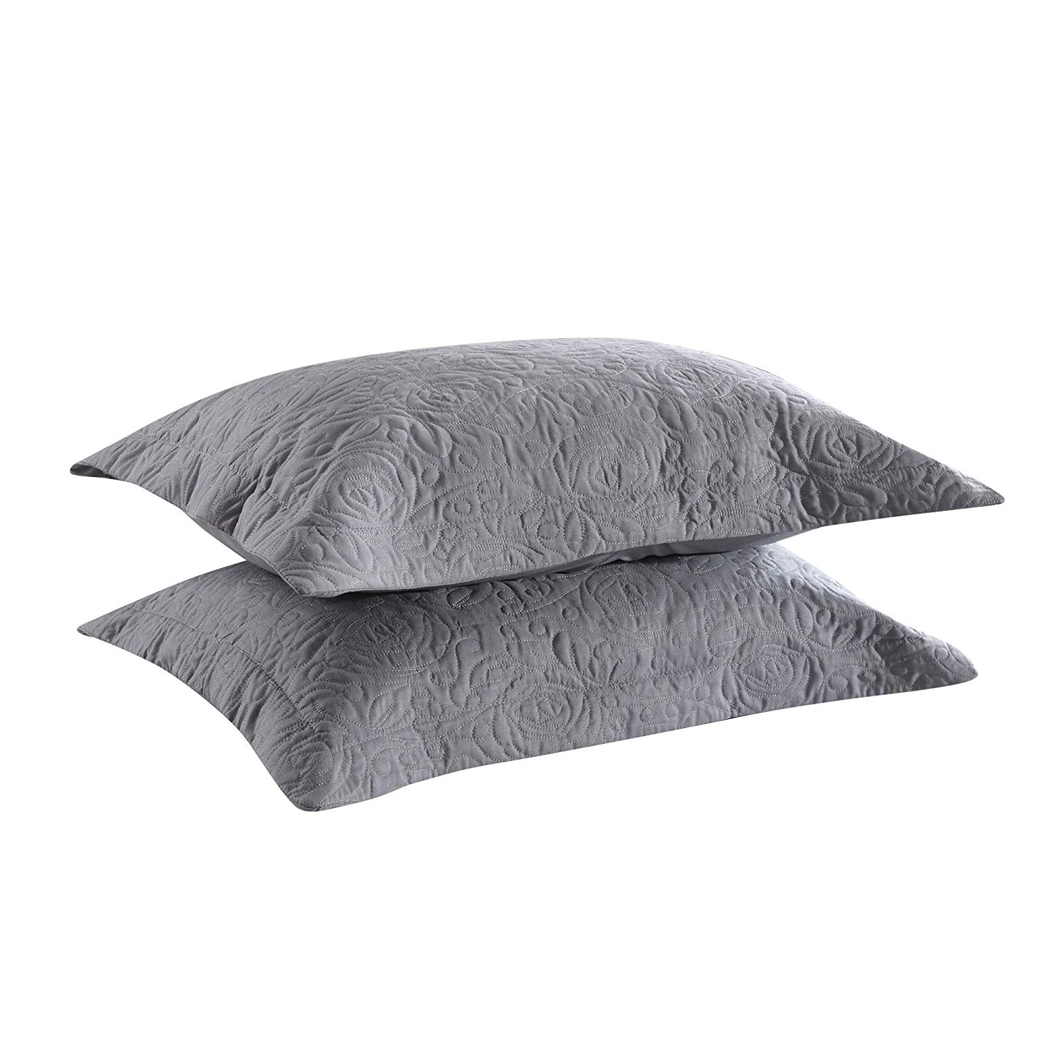2 Piece Embroidered Pillow Shams Standard Size