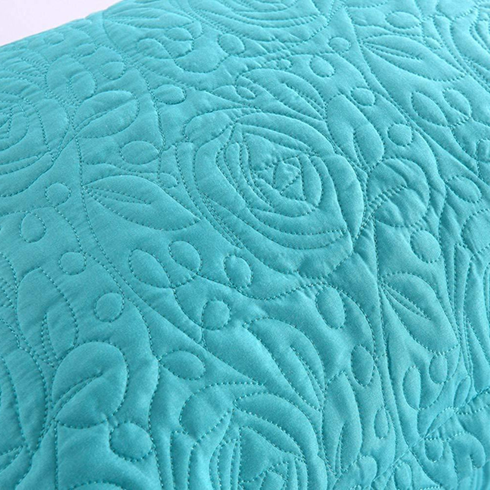 2 Piece King Size Quilted Pillow Shams, Decorative Pillow Covers