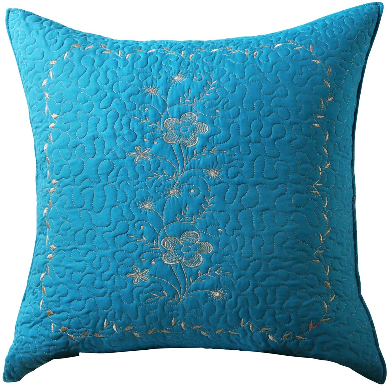 2 Pack Embroidered Pillow Shams – Standard Queen King Euro Decorative Pillow Covers with Hidden Zipper