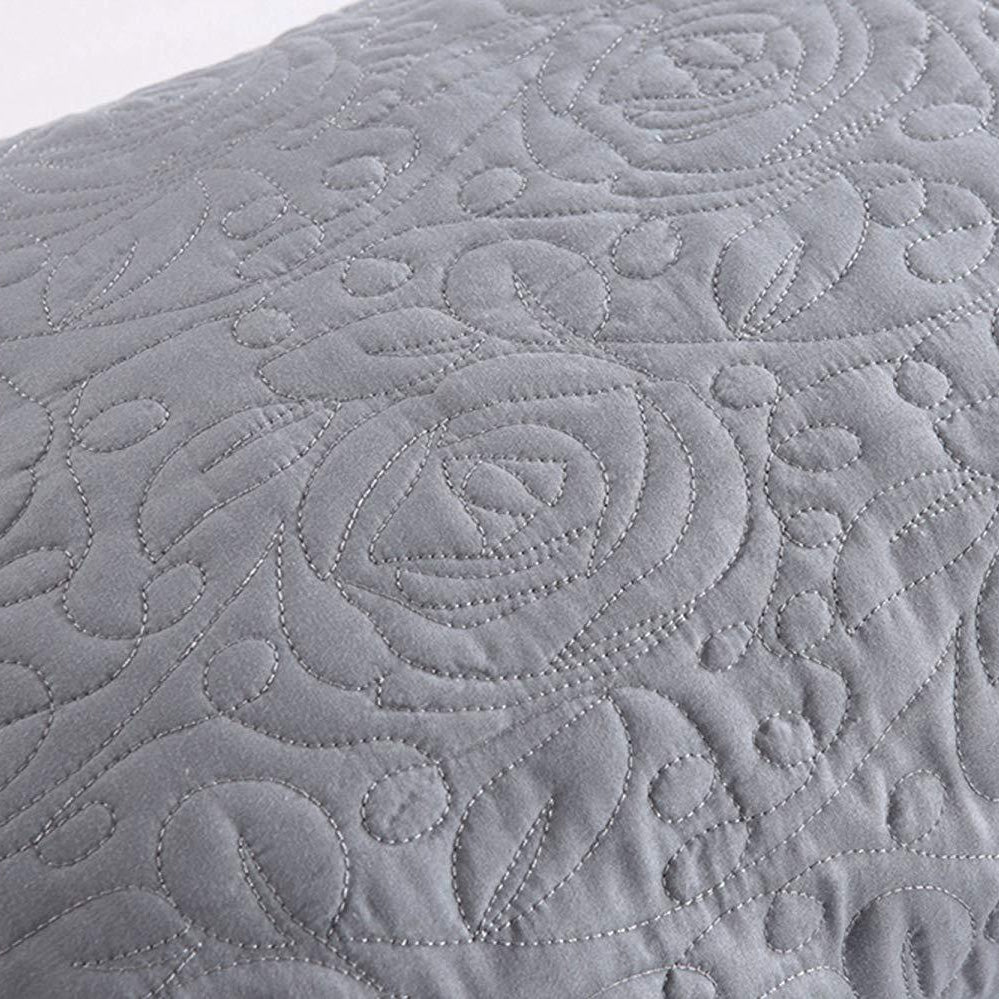 2 Piece King Size Quilted Pillow Shams, Decorative Pillow Covers